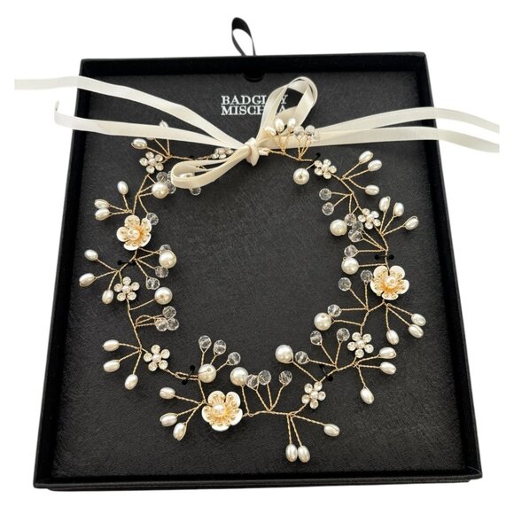 Badgley Mischka Accessories - Badgley Mischka Floral Wreath Hair Accessory Flower Girl Wedding First Communion